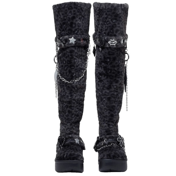 CROCS Shoes - Crocs  T-Pain Unfurgettable Leopard Knee High Boots Womens 9 Croctober Fan Labho